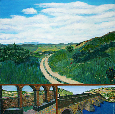 Day 4: Obanos to Estella Artist: Barbara J. Sherman Date: 2007 Medium: Acrylic on canvas Dimensions: 20 x 20 in. (50.8 x 50.8 cm) © 2016 Barbara J. Sherman