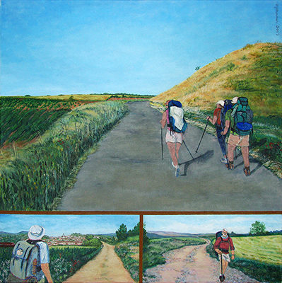 Day 7: Logroño to Navarrete Artist: Barbara J. Sherman Date: 2007 Medium: Acrylic on canvas Dimensions: 20 x 20 in. (50.8 x 50.8 cm) © 2016 Barbara J. Sherman