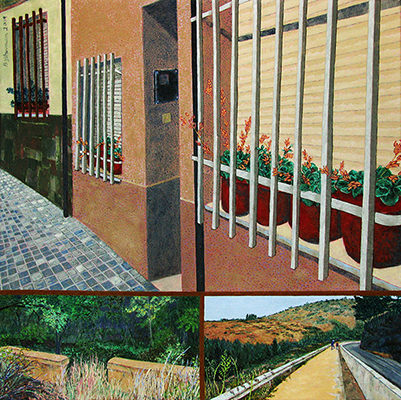 Day 32: Villafranca del Bierzo to Ambasmestas Artist: Barbara J. Sherman Date: 2009 Medium: Acrylic on canvas Dimensions: 20 x 20 in. (50.8 x 50.8 cm) © 2016 Barbara J. Sherman