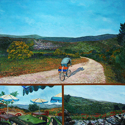 Day 34: O Cebreiro to Fonfría Artist: Barbara J. Sherman Date: 2009 Medium: Acrylic on canvas Dimensions: 16 x 16 in. (40.64 x 40.64 cm) © 2016 Barbara J. Sherman