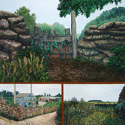 Day 39: Portomarín to Ligonde Artist: Barbara J. Sherman Date: 2010 Medium: Acrylic on canvas Dimensions: 16 x 16 in. (40.64 x 40.64 cm) © 2016 Barbara J. Sherman